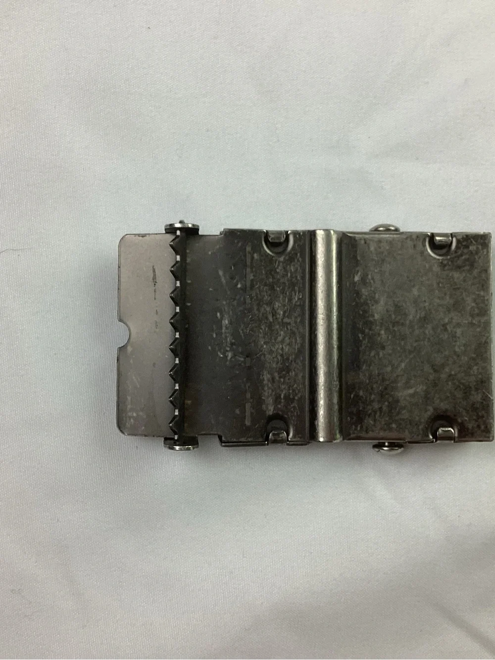 Dickies Silver Metal Belt Buckle with Black Logo Panel